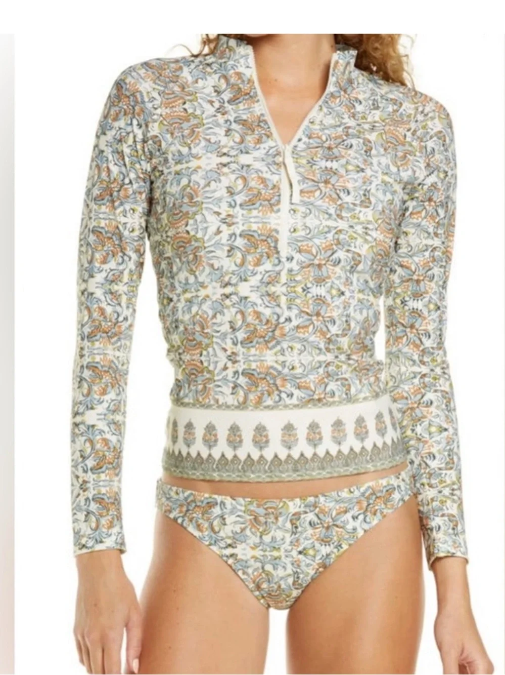 Tory Burch  Floral Front-Zip Surf Shirt